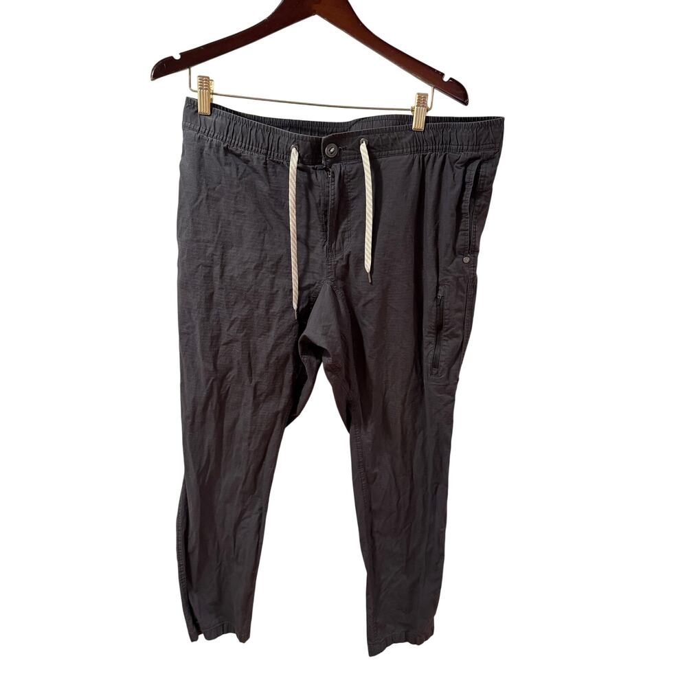 Vuori Jogger Pants Men XXL Black Elastic Waist Drawstring Zip Pocket - Picture 2 of 5